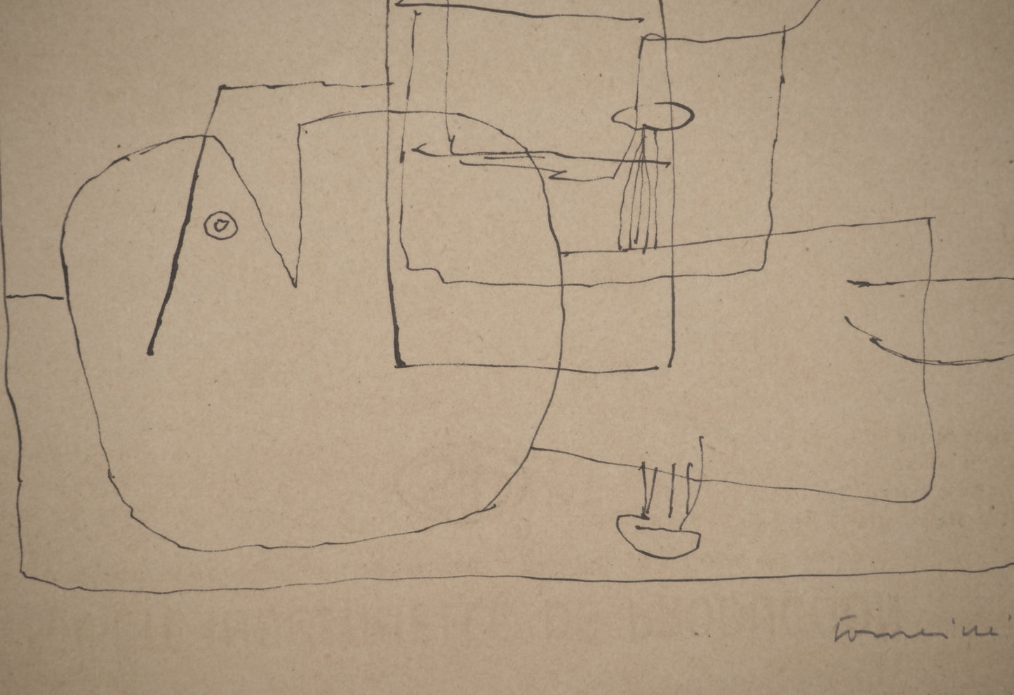 Guillaume CORNEILLE : Le pêcheur - Lithographie signée