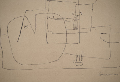 Guillaume CORNEILLE : Le pêcheur - Lithographie signée