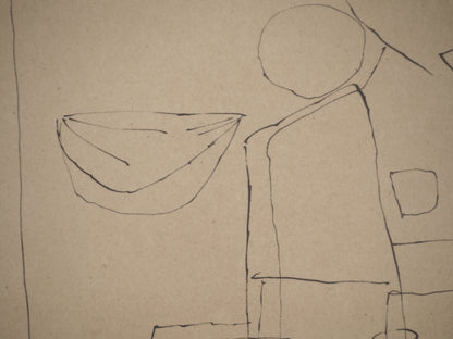 Guillaume CORNEILLE : Le pêcheur - Lithographie signée