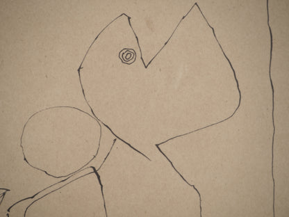 Guillaume CORNEILLE : Le pêcheur - Lithographie signée