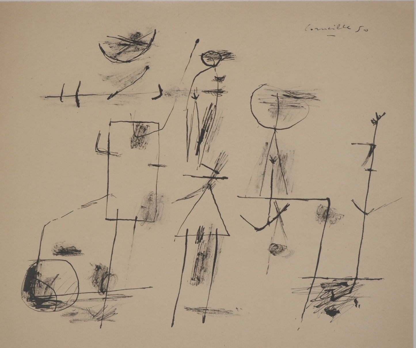 Guillaume CORNEILLE : Le football - Lithographie signée