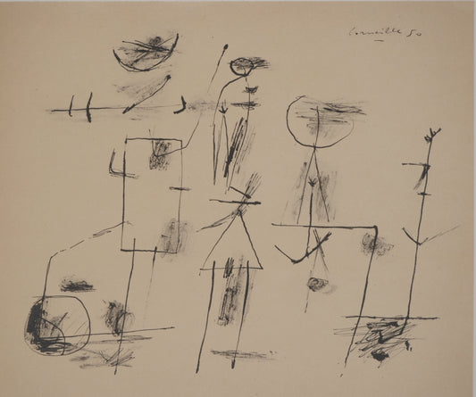 Guillaume CORNEILLE : Le football - Lithographie signée