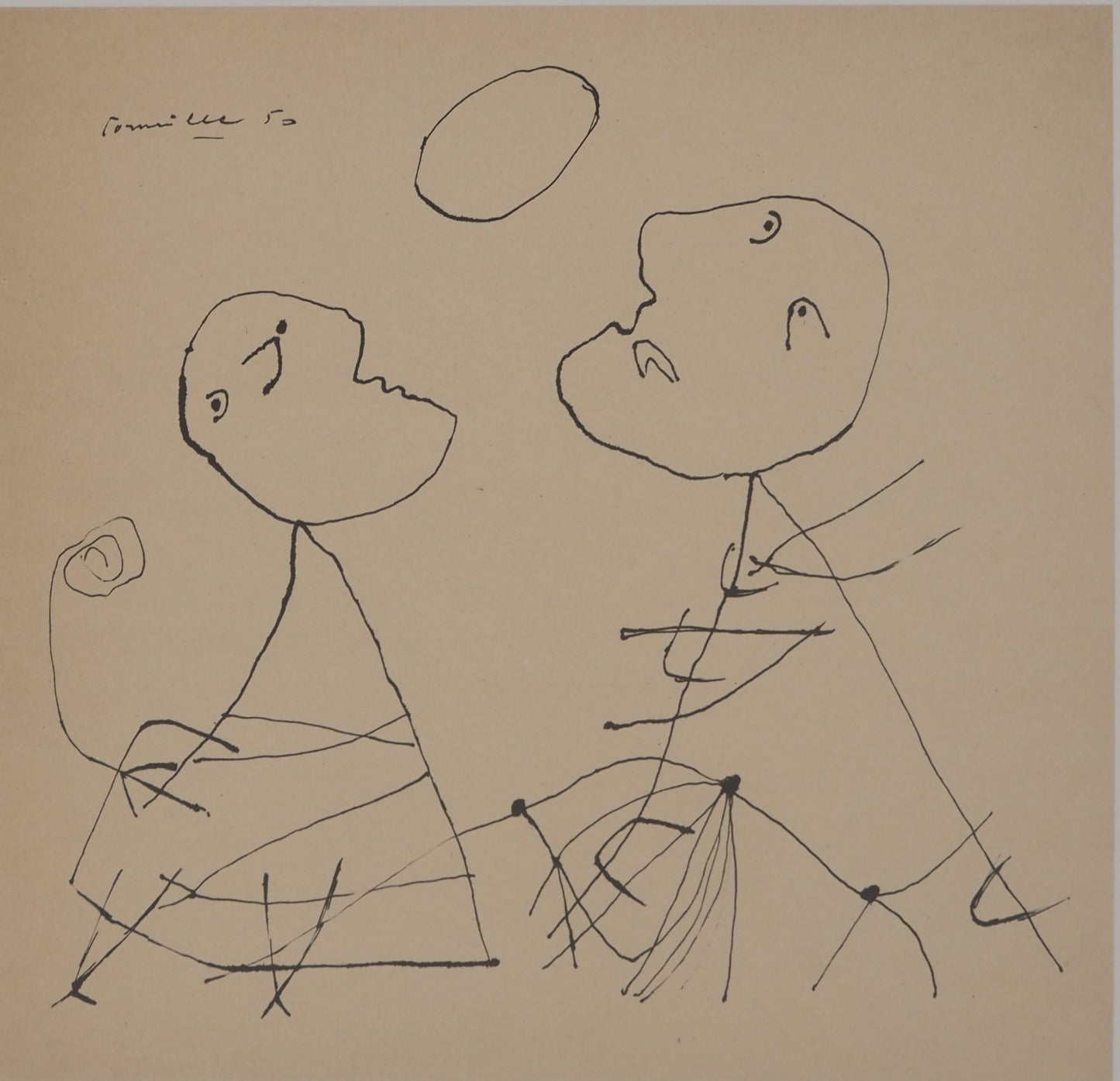 Guillaume CORNEILLE : Les joueuses - Lithographie signée