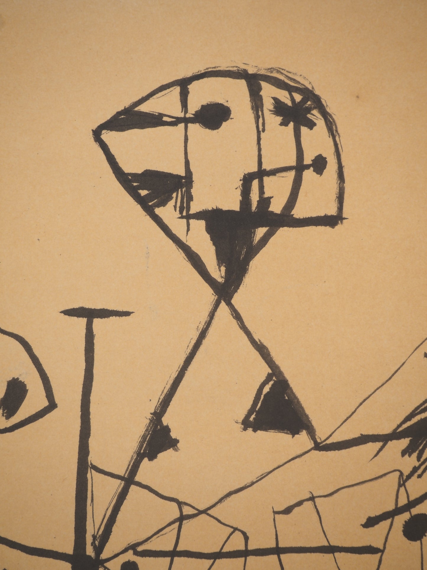 Guillaume CORNEILLE : Le chasseur de papillons - Lithographie signée