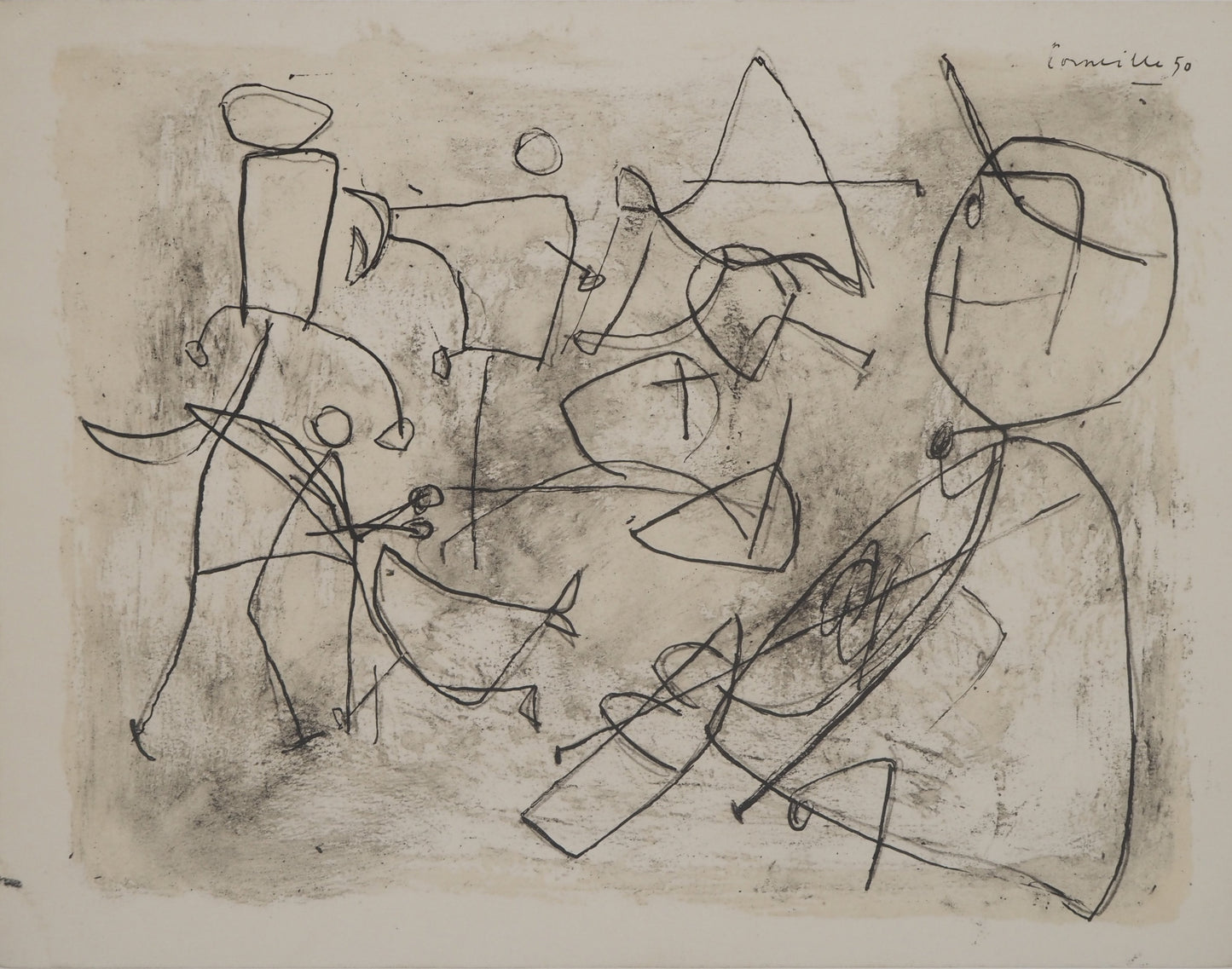 Guillaume CORNEILLE : La sardane - Lithographie signée