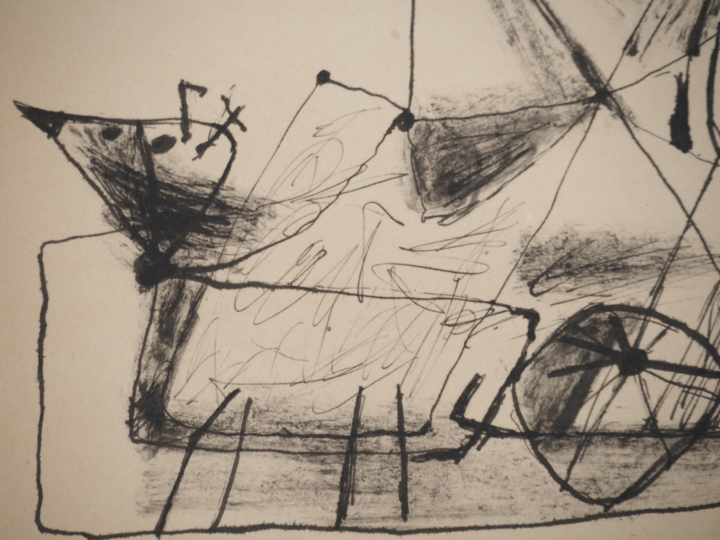 Guillaume CORNEILLE : Enfant et cerf-volants - Lithographie signée