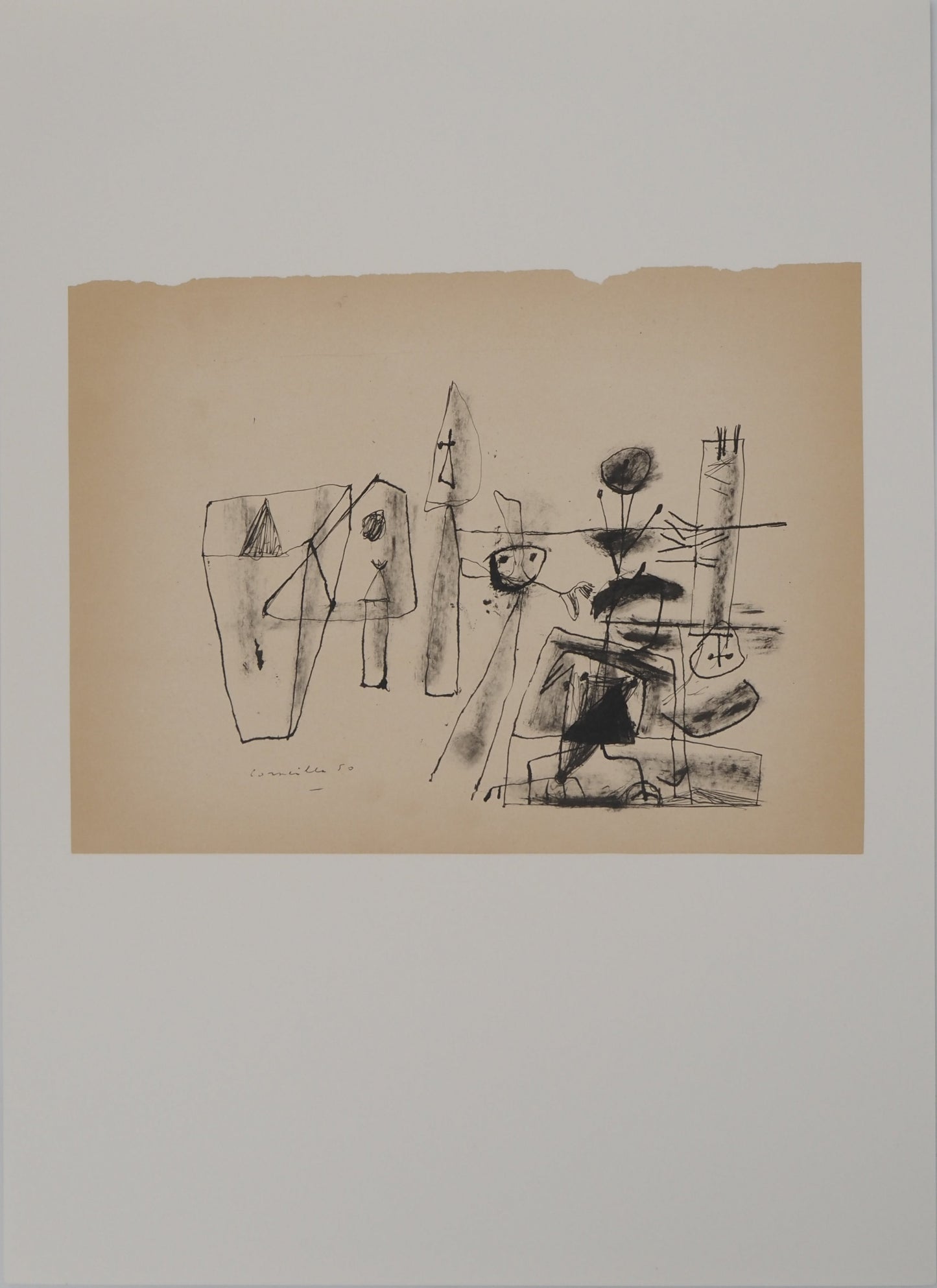 Guillaume CORNEILLE : Dans une exposition - Lithographie signée