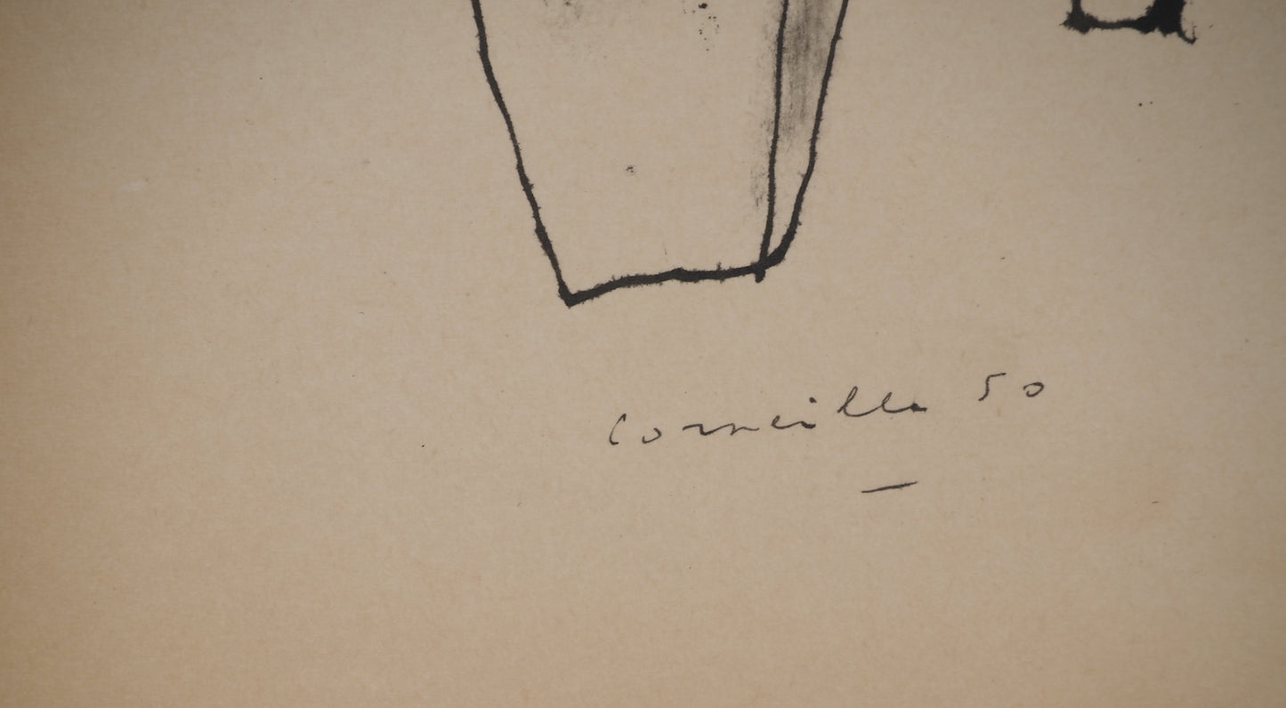 Guillaume CORNEILLE : Dans une exposition - Lithographie signée