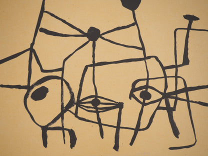 Guillaume CORNEILLE : Enfants et bicyclettes - Lithographie signée
