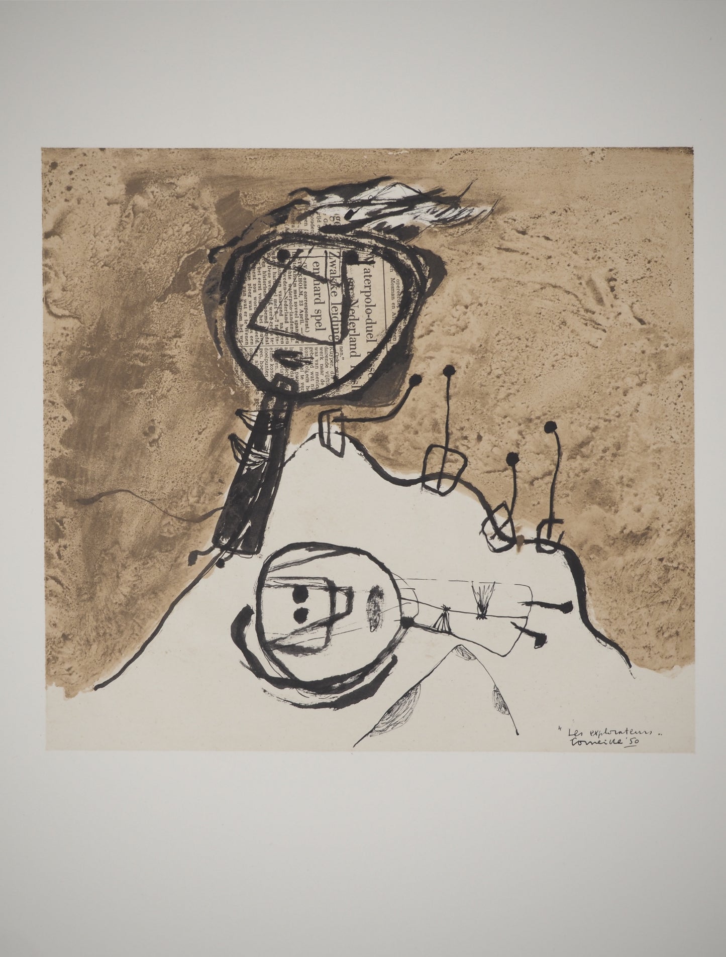 Guillaume CORNEILLE : Les explorateurs - Lithographie signée