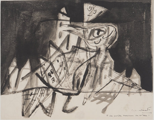 Guillaume CORNEILLE : Le poète traverse la ville - Lithographie signée