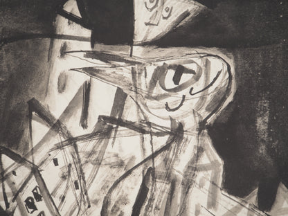 Guillaume CORNEILLE : Le poète traverse la ville - Lithographie signée