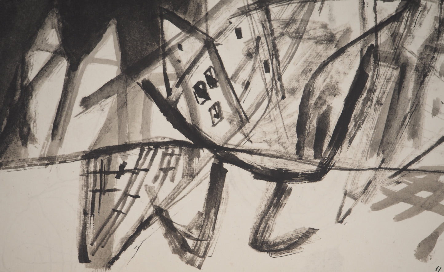 Guillaume CORNEILLE : Le poète traverse la ville - Lithographie signée