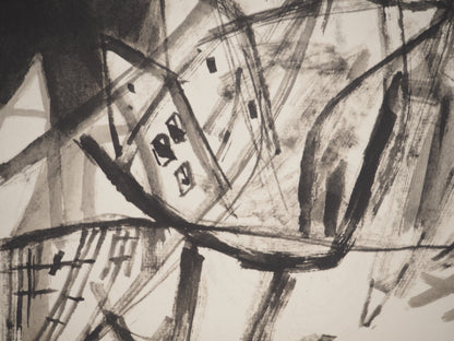 Guillaume CORNEILLE : Le poète traverse la ville - Lithographie signée