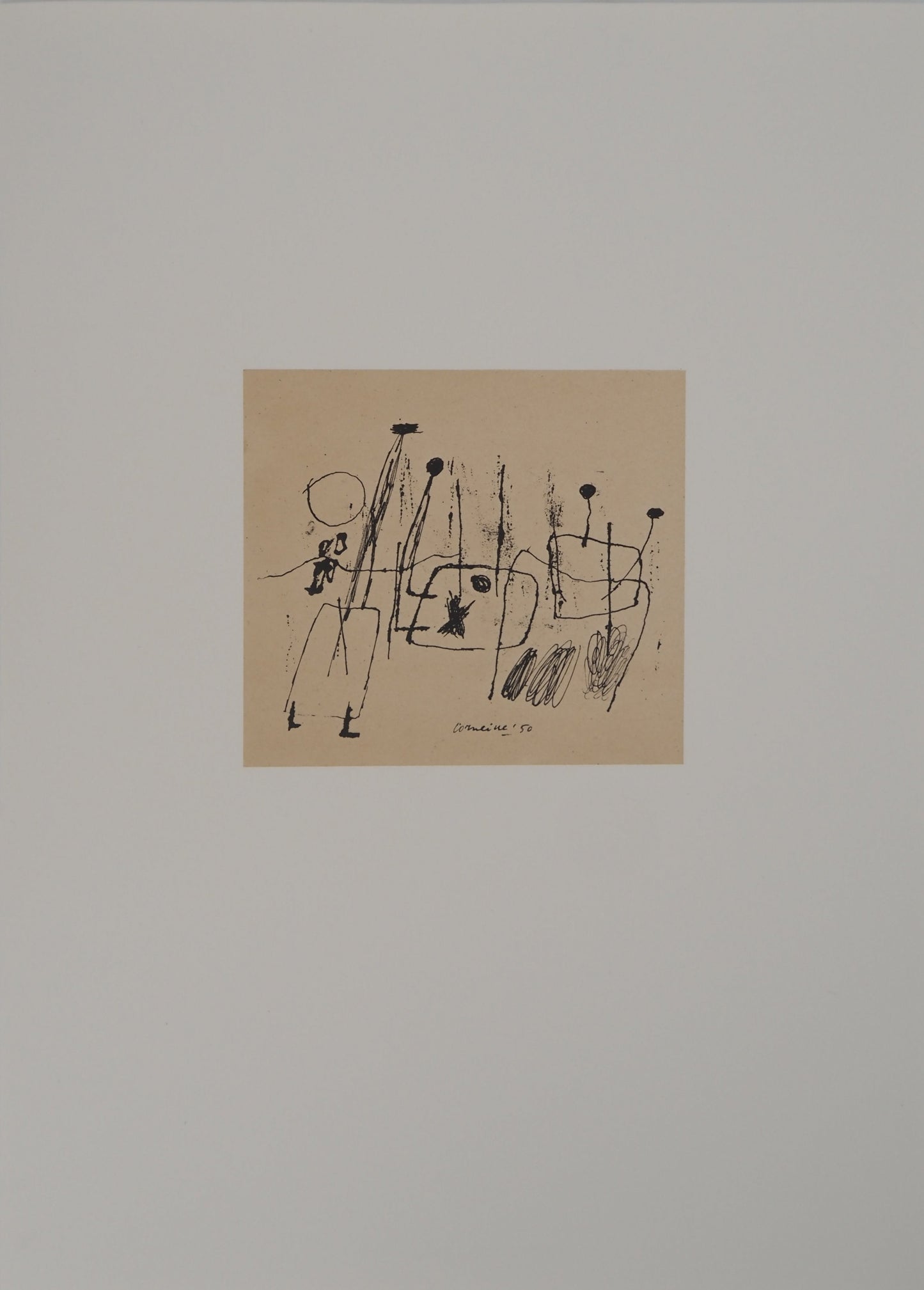 Guillaume CORNEILLE : Les joueurs - Lithographie signée
