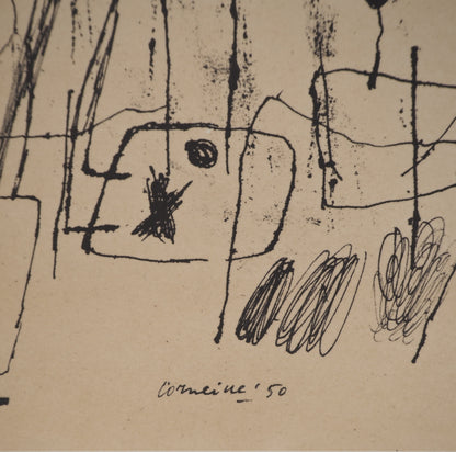 Guillaume CORNEILLE : Les joueurs - Lithographie signée