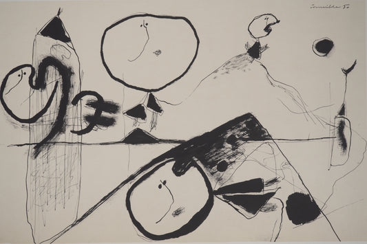 Guillaume CORNEILLE : La montagne est vaincue - Lithographie signée