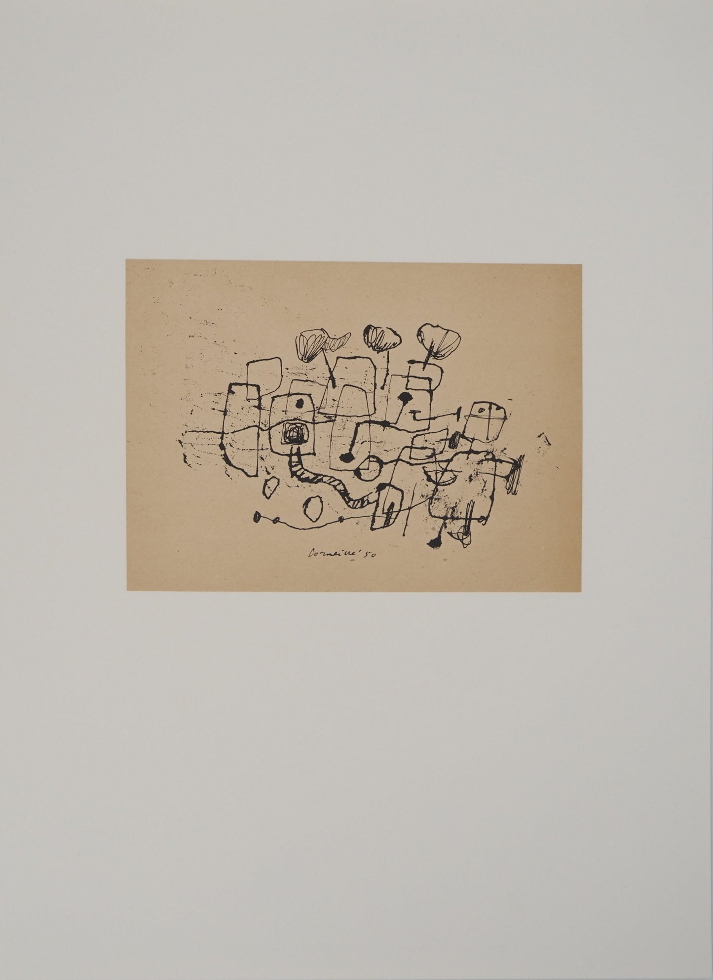 Guillaume CORNEILLE : Le chemin vers la maison - Lithographie signée