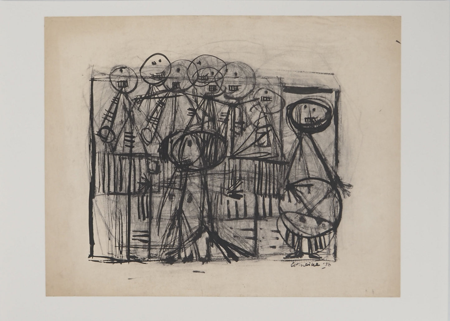 Guillaume CORNEILLE : Spectateurs joyeux au 200 - Lithographie signée