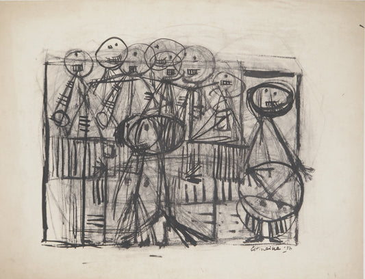 Guillaume CORNEILLE : Spectateurs joyeux au 200 - Lithographie signée