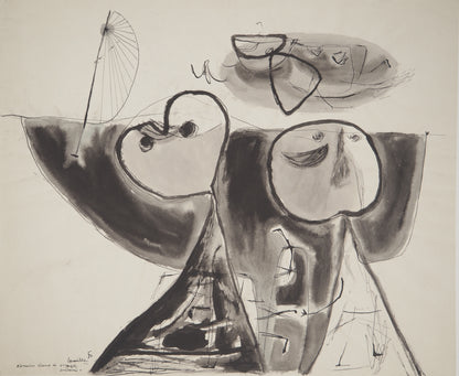 Guillaume CORNEILLE : Couple rêvant de voyage - Lithographie signée
