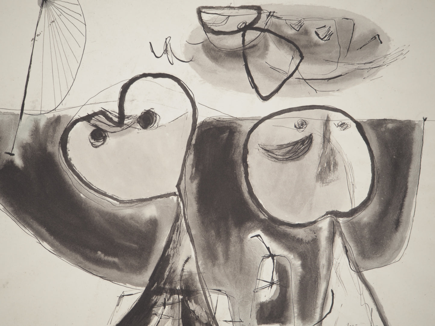 Guillaume CORNEILLE : Couple rêvant de voyage - Lithographie signée