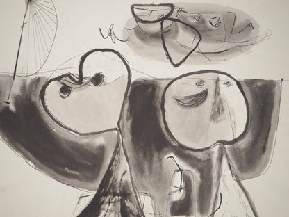Guillaume CORNEILLE : Couple rêvant de voyage - Lithographie signée