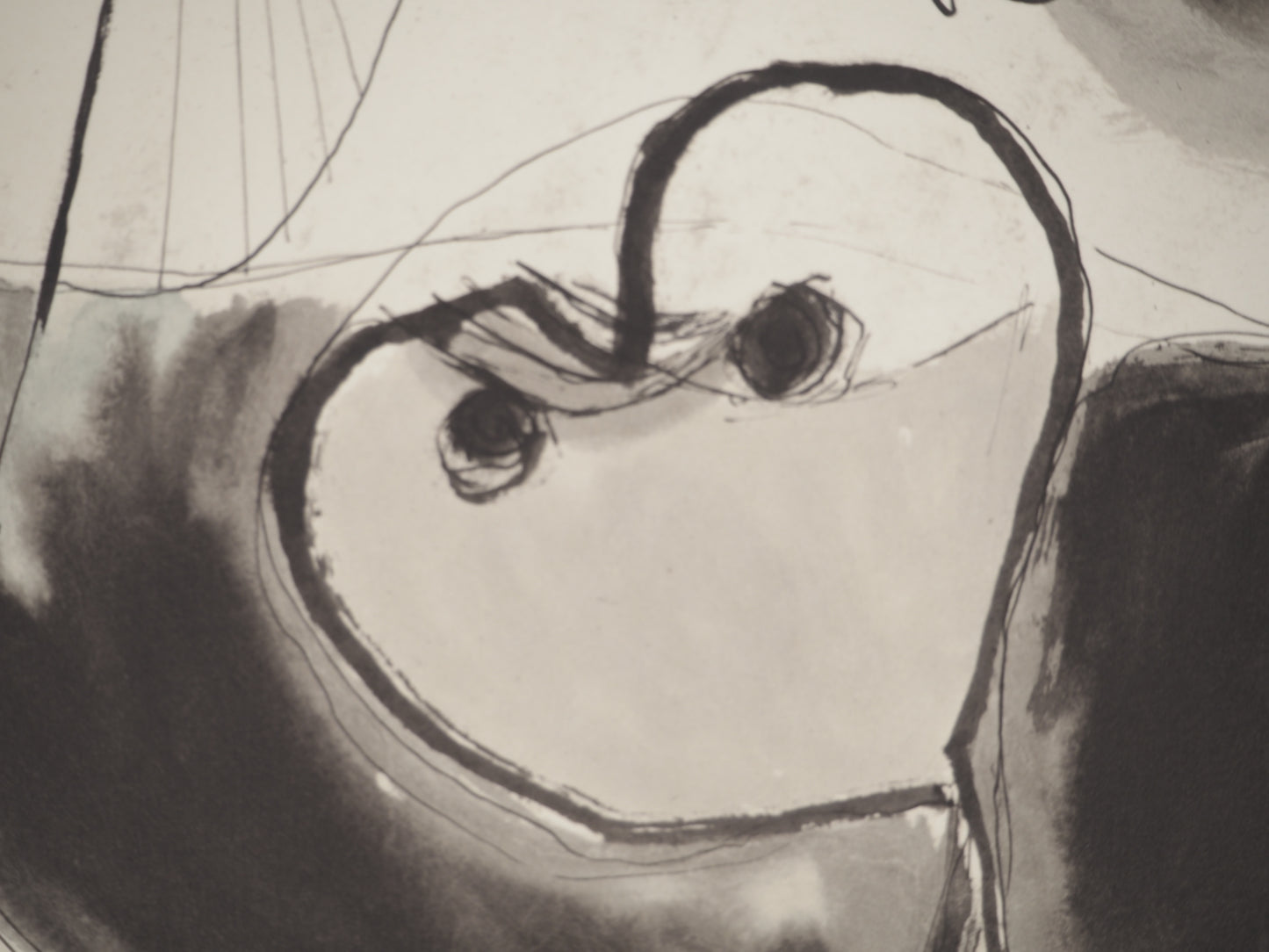 Guillaume CORNEILLE : Couple rêvant de voyage - Lithographie signée