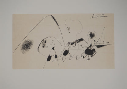 Guillaume CORNEILLE : Le cerf-volant - Lithographie signée