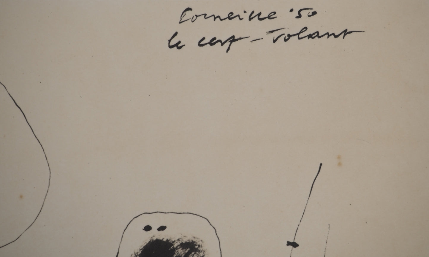 Guillaume CORNEILLE : Le cerf-volant - Lithographie signée