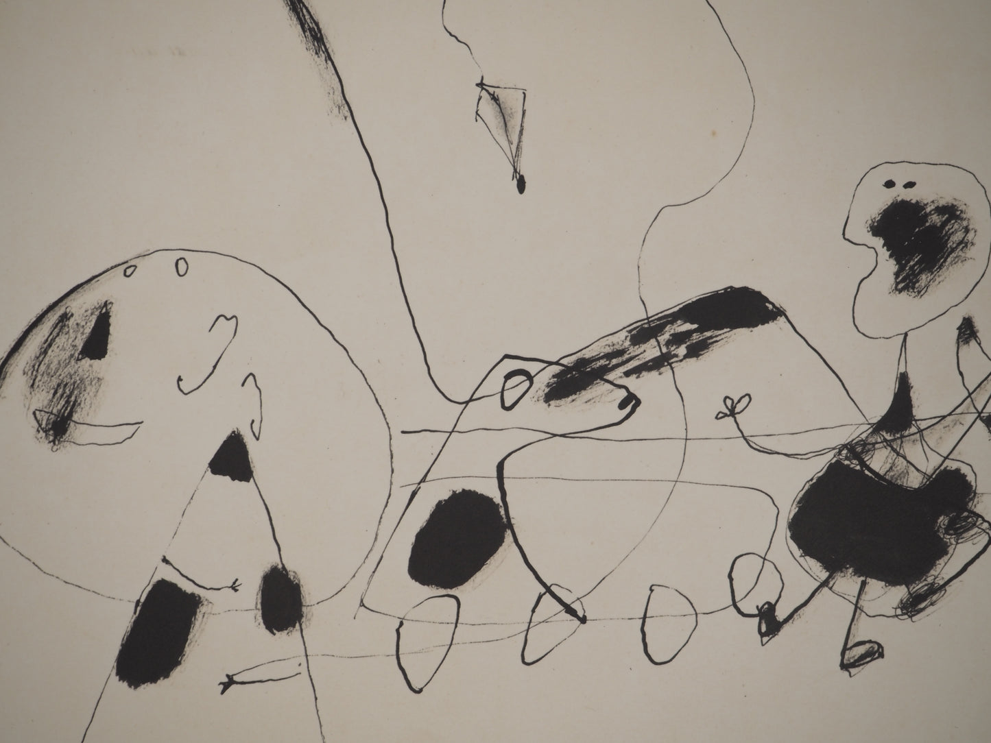 Guillaume CORNEILLE : Le cerf-volant - Lithographie signée