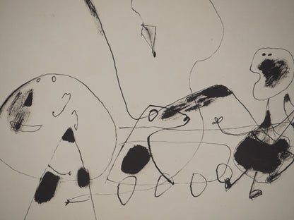 Guillaume CORNEILLE : Le cerf-volant - Lithographie signée