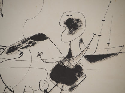 Guillaume CORNEILLE : Le cerf-volant - Lithographie signée