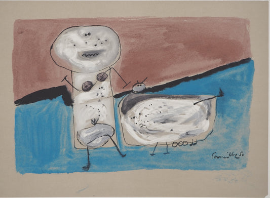 Guillaume CORNEILLE : L'heureuse fermière - Lithographie signée
