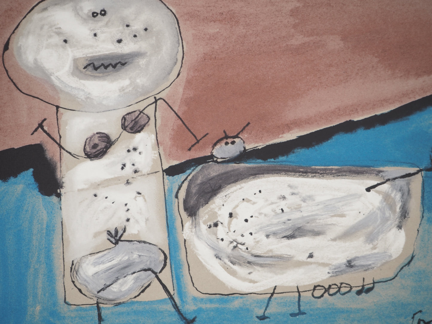 Guillaume CORNEILLE : L'heureuse fermière - Lithographie signée