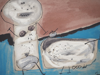 Guillaume CORNEILLE : L'heureuse fermière - Lithographie signée
