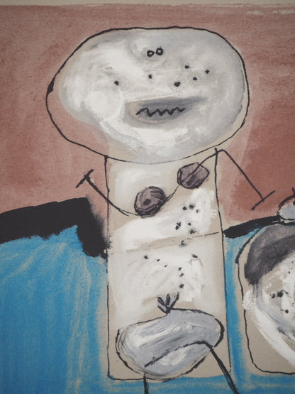 Guillaume CORNEILLE : L'heureuse fermière - Lithographie signée