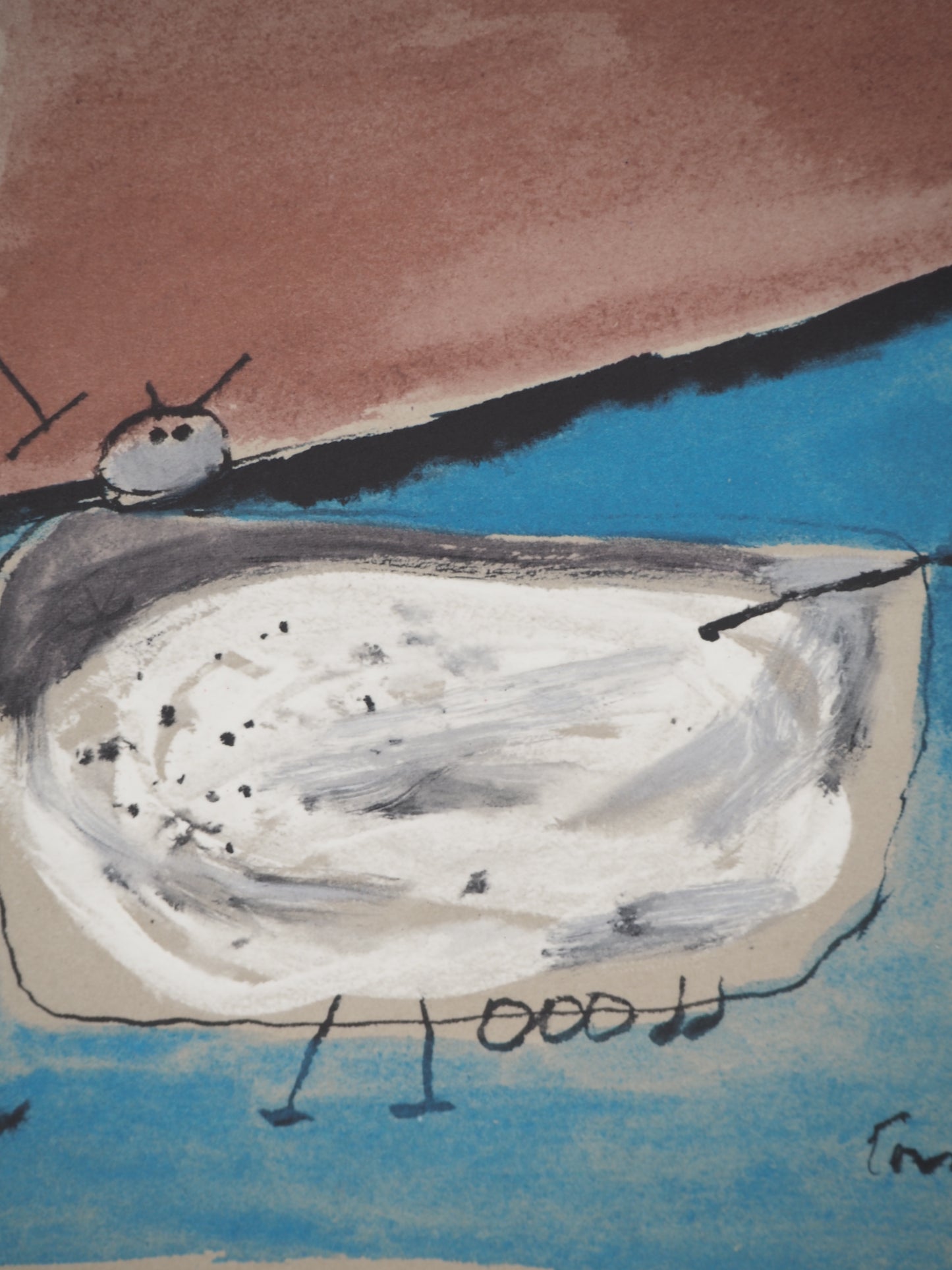 Guillaume CORNEILLE : L'heureuse fermière - Lithographie signée
