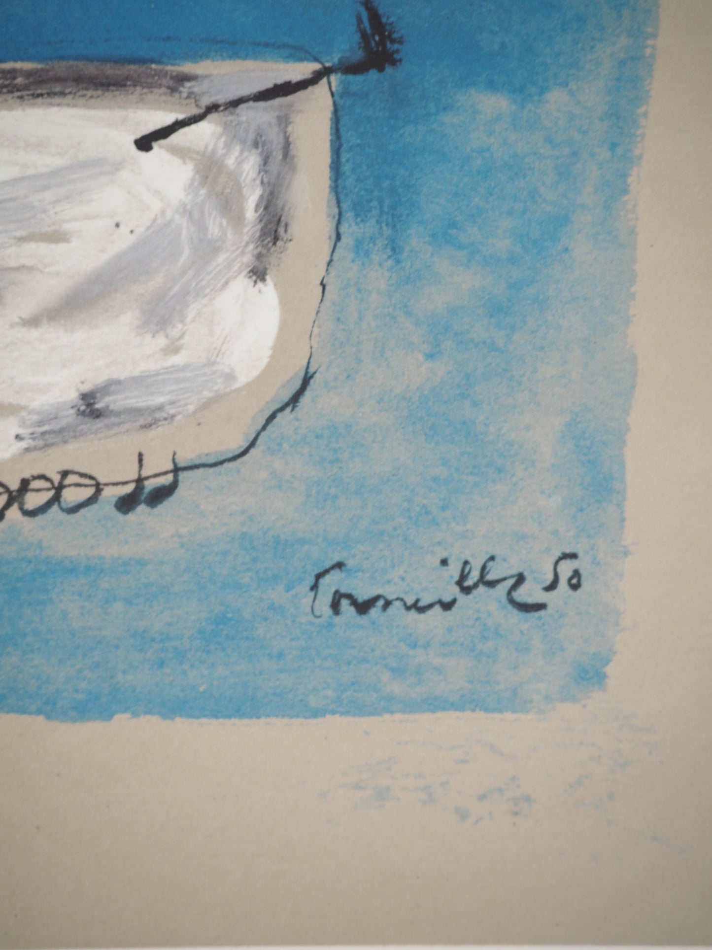Guillaume CORNEILLE : L'heureuse fermière - Lithographie signée
