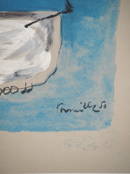 Guillaume CORNEILLE : L'heureuse fermière - Lithographie signée