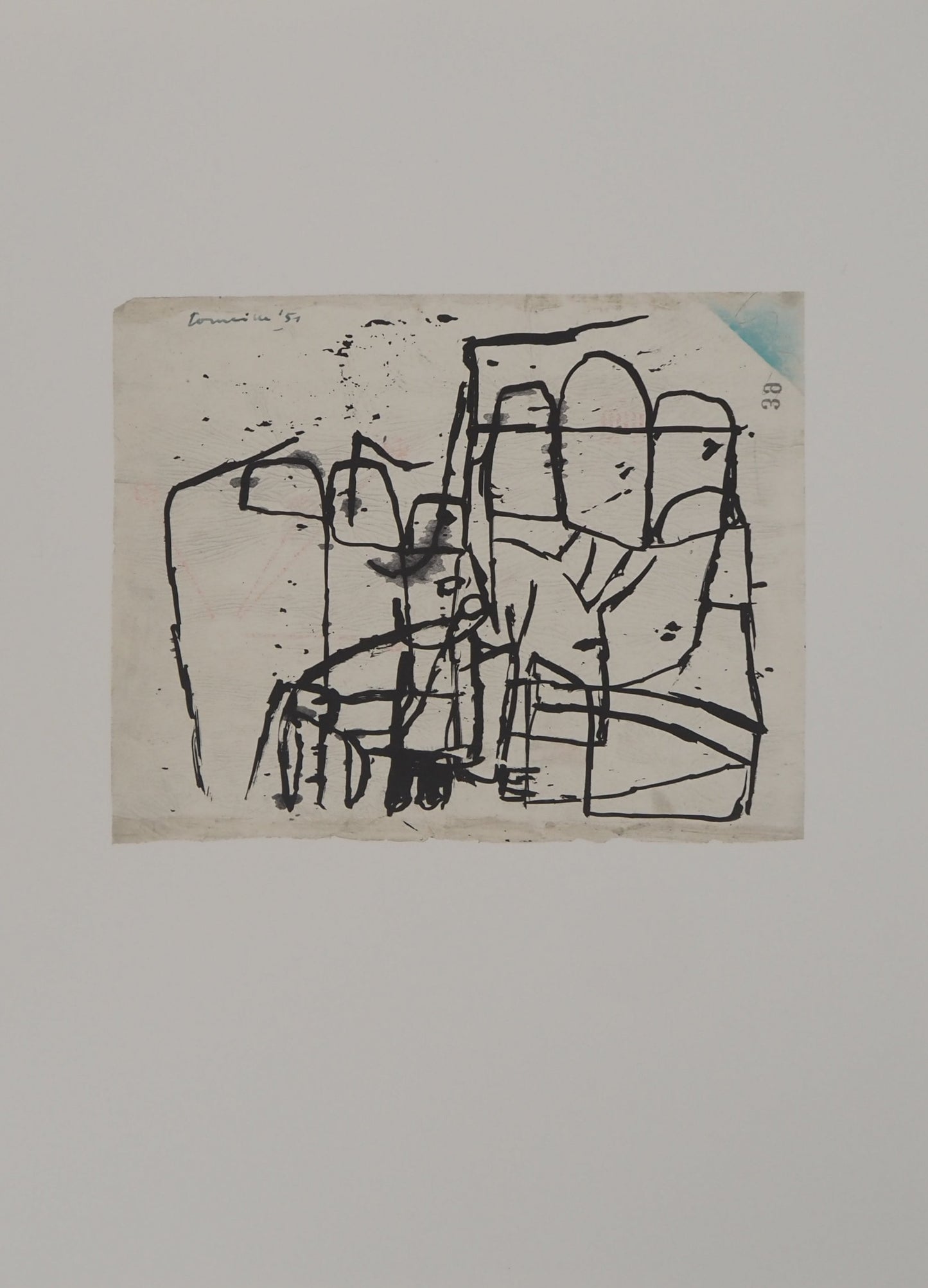 Guillaume CORNEILLE : Petit personnage pensif - Lithographie signée