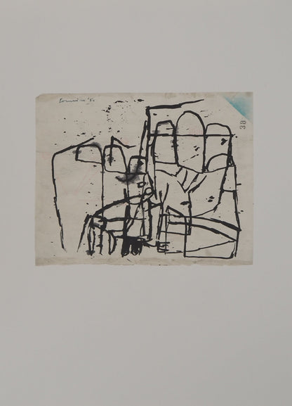Guillaume CORNEILLE : Petit personnage pensif - Lithographie signée