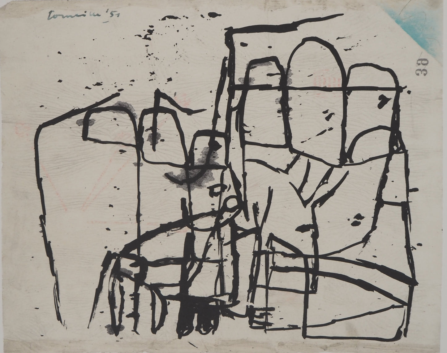 Guillaume CORNEILLE : Petit personnage pensif - Lithographie signée