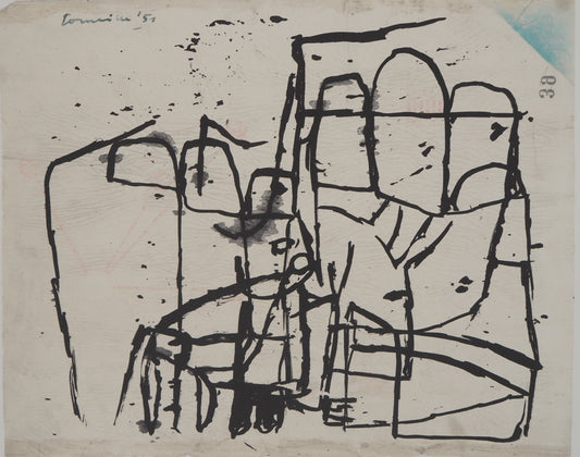 Guillaume CORNEILLE : Petit personnage pensif - Lithographie signée