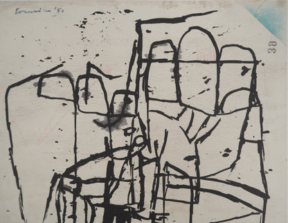 Guillaume CORNEILLE : Petit personnage pensif - Lithographie signée