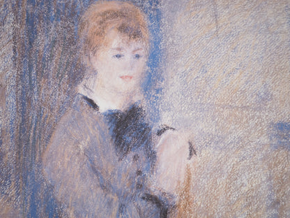 Pierre Auguste RENOIR : Jeune Femme en robe bleue - Lithographie signée