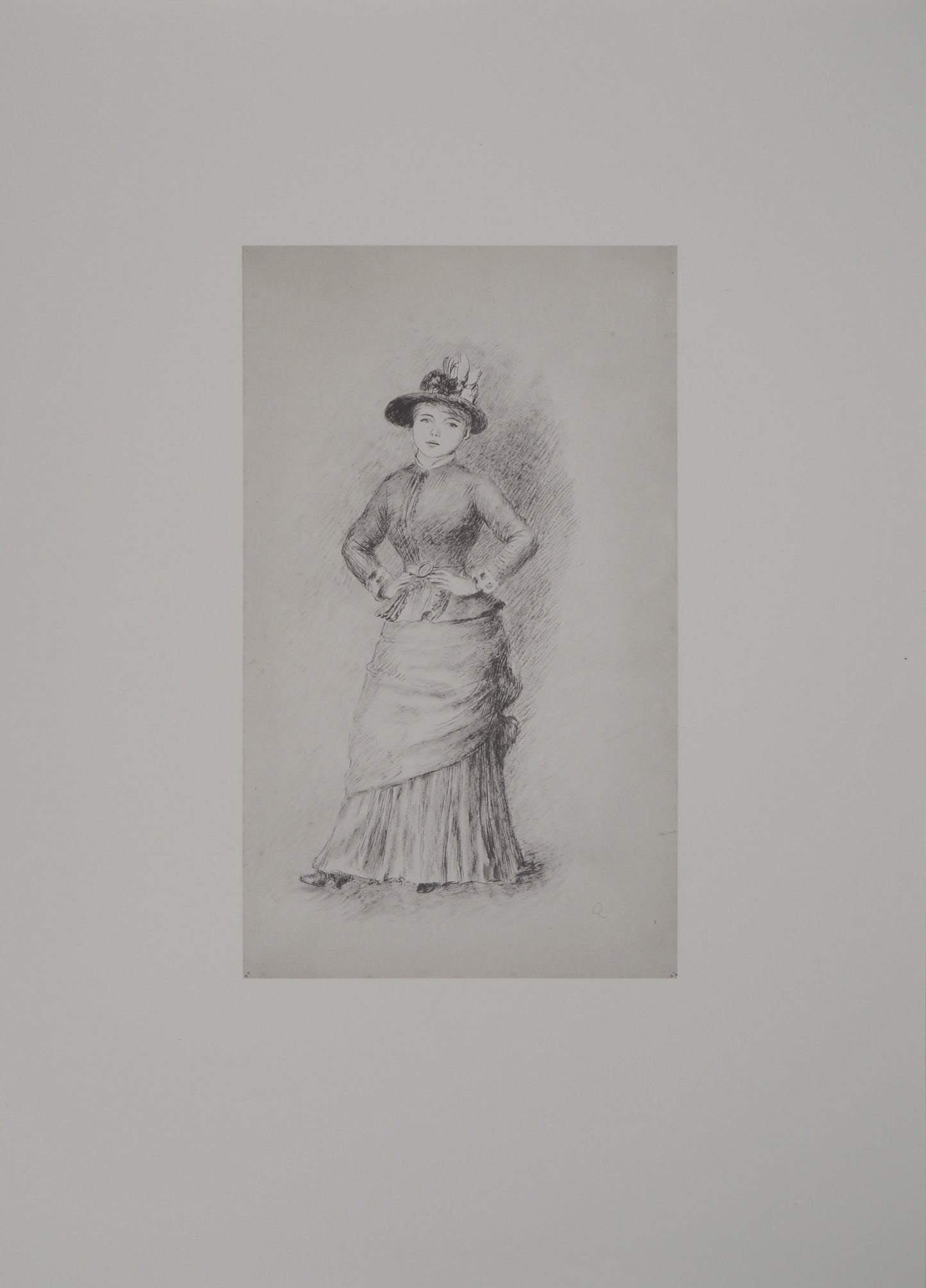 Pierre Auguste RENOIR : Femme au chapeau fleuri - Lithographie
