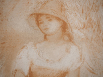 Pierre Auguste RENOIR : Femme durant la moisson - Lithographie signée