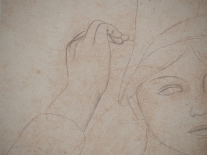 Pierre Auguste RENOIR : Jeune Femme au chapeau - Lithographie
