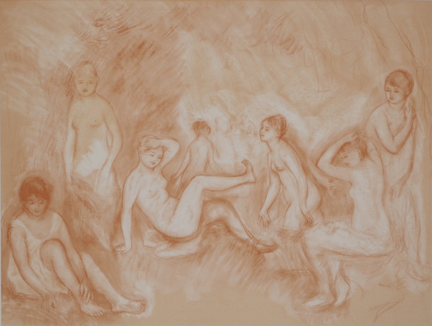 Pierre Auguste RENOIR : La Baignade - Lithographie